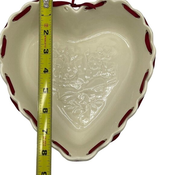 Longaberger Sweetest Heart Pottery Dish With Plastic Protector Mothers Day - Picture 5 of 16